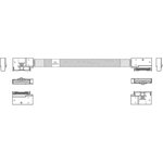 Кабель JPC P732FGB00800-1 Cable MCIO x8 74P (угловой Left Exit) -TO- MCIO x8 74P (угловой Left Exit) , 85 Ohm, L:80cm