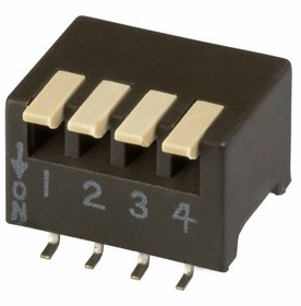 193-4MSR, DIP Switches / SIP Switches DIP switches/SIP switches, SPST, PIANO, 4 POS, SMD, T&R, OFF
