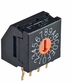 FR01FR16H-06XL, Coded Rotary Switches 16 POS REAL CODE FLUSH RA PC .2 SPAC