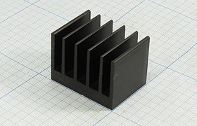 Фото 1/2 Охладитель (радиатор охлаждения) 41x 30x 30, тип F03, аллюминий, HS184-30, черный