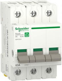 Фото 1/2 Schneider Electric RESI9 Выключатель нагрузки (мод. рубильник) 63А 3P