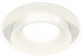 Фото 1/2 Ambrella Комплект встраиваемого светильника с акрилом XC7621044 SWH/FR белый песок/белый матовый MR16 GU5.3 (C7621, N7165)