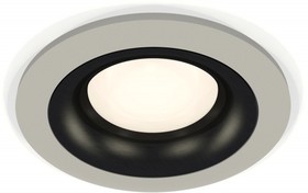 Фото 1/2 Ambrella Комплект встраиваемого светильника XC7623002 SGR/PBK серый песок/черный полированный MR16 GU5.3 (C7623, N7011)