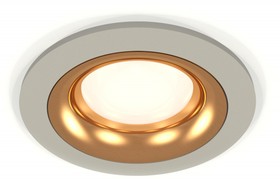 Фото 1/2 Ambrella Комплект встраиваемого светильника XC7623005 SGR/PYG серый песок/золото желтое полированное MR16 GU5.3 (C7623, N7014)