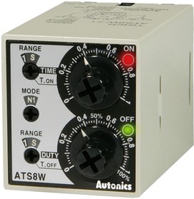 Фото 1/2 ATS8W-41 100-240VAC/24-240VDC компактные сдвоенные таймеры с универсальным питанием (38 х 42), розетка 8 пин.(не входит в комплект)