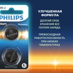 Батарейки Philips CR2032P2/51 литиевые 2шт. CR2032-2BL