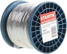Фото 1/9 SMP53703200, Трос стальной в ПВХ М3(2) DIN 3055 (бухта 200 м) STARFIX
