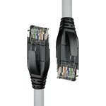 4PH-50642, 4ПХ Патч-корд прямой 3.0m UTP кат.5e, серый, черные коннекторы ...