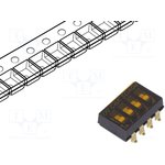 SDA04H0SBR, Переключатель: DIP-SWITCH, Кол-во секций: 4, OFF-ON, 0,025A/24ВDC