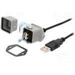 1310-0007-04, Кабель / адаптер, гнездо USB A,вилка USB A, 1310, USB 2.0, IP65