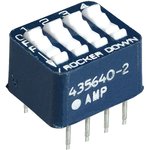 435640-2, DIP Switches / SIP Switches 4 POS TOP RCKR UNSLD