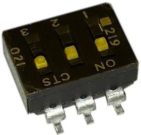 219-3LPSTR, DIP Switches / SIP Switches 3 switch sections SPST