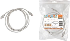 Патч-корд народный U/UTP Cat 5e 4PR 24AWG PVC, литой 0,5 м, серый