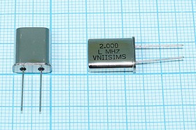 Резонатор кварцевый 2МГц в корпусе HC49U на расширенный интервал -40~+70C, нагрузка 16пФ; 2000 \HC49U\16\ 15\ 30/-40~70C\РПК01МД-6ВС\1Г