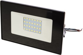 Фото 1/10 Прожектор светодиодный 2835 SMD 30W 6400K IP65 AC220V/50Hz, черный с матовым стеклом , LL-920 32101