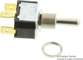 Фото 1/3 6FC53-73/TABS, Toggle Switches 1-pole, (ON) - OFF - (ON), 10A/15A 250VAC/125VAC 3/4 HP, Non-Illuminated Bat Style Toggle Switch with .250 T