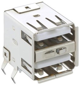 2410 13, USB STACKED SOCKET, 2.0 TYP A, 4 X 2 POS