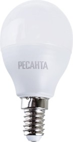 Фото 1/4 Лампа светодиодная LL-R-G45-7W-230-4K-E14 (шар, 7Вт, нейтр., Е14) Ресанта, , шт