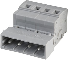 Фото 1/2 231-604, 1-conductor male connector - CAGE CLAMP® - 2.5 mm² - Pin spacing 5 mm - 4-pole - 2,50 mm² - gray