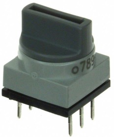 PT65526, Switch DIP N.O./N.C. SP8T 8 Segment Wheel 0.15A 24VDC 1.5VA PC Pins 10000Cycles 2.54mm Thru-Hole