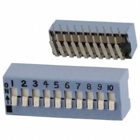 206-10RAST, DIP Switches / SIP Switches SPST Right Angle 10 switch sections