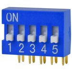 DS03-254-05BE, DIP Switches / SIP Switches DIP Switch, SPST, 2.54 pitch ...