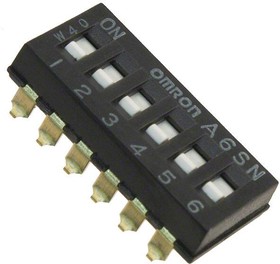 A6SN-6101, DIP Switches / SIP Switches 6P Knife-Edge, 2.3mm Slide SMT Flat-Act