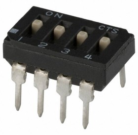 209-4LPST, DIP Switches / SIP Switches SPST 4 switch sections