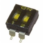 DMR02T, DIP Switches / SIP Switches Srfce mnt-IC typ Dip 2pos.- recessed act