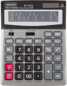 Фото 1/4 Калькулятор настольный ПОЛНОРАЗМЕРНЫЙ Attache AF-445S,12р,дв.пит,серебр