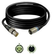 TK333, Cable; XLR male 3pin,XLR female 3pin; 3m; black; 0.25mm2; Cores: 2