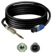 TK403, Cable; Jack 6,3mm 2pin plug,SpeakON female 2pin; 3m; black; 1mm2