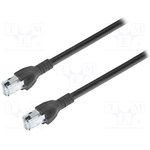 CA00652.00C03, Patch cord; S/FTP; 6a; stranded; Cu; PUR; black; 3m; 26AWG; Cores: 8
