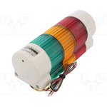 QWTL-BZ-3-24-RAG, Сигнализатор световая колонна, Uпит 24ВDC, LED, IP54, -30-50°C