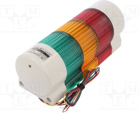 QWTL-BZ-3-24-RAG, Сигнализатор световая колонна, Uпит 24ВDC, LED, IP54, -30-50°C