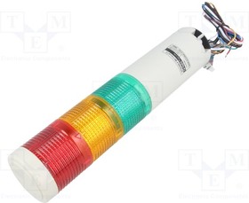 QTG50MLF-BZ-3-24-RAG, Сигнализатор: сигнальная колонна, LED, красный/янтарный/зеленый