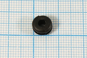 Фото 1/2 Втулка проходная резиновая 3,0x 5xd 8мм, диаметр кабеля до 3мм, установочное отверстие 5,мм, черная; Q-981 B втулка проход\d 3,0x 5xd 8\d
