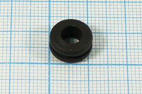 Фото 1/3 Втулка проходная резиновая под кабель диаметром до 5мм, чёрная; №9948 B втулка проход\d 5,0x 8xd14\d 8x3\резин\чер\Mi5x8\