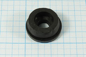 Фото 1/2 Изоляционная втулка проходная 9,0x28,0x12конус, материал резина, черный