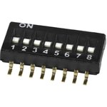 DS05-127-2-08BK-SMT-TR, DIP Switches / SIP Switches DIP Switch, SPST ...