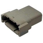 Socket, equipped, 12 pole, straight, 2 rows, gray, DTM04-12PA