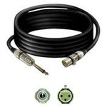 TK233, Audio Cable, Metal, Mono, 6.35 mm Jack Plug - XLR 3-Pin Socket, 3m
