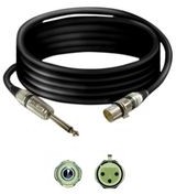 TK233, Cable; Jack 6,3mm 2pin plug,XLR female 3pin; 3m; black; 0.25mm2