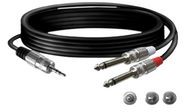 TK050, Audio Cable, Stereo, 3.5 mm Jack Plug - 2x 6.35 mm Jack Plug, 1.5m