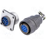 DS1110-06-09LYP, Разъем: круглый, гнездо, вилка, DS1110-06, "папа","мама", PIN: 9