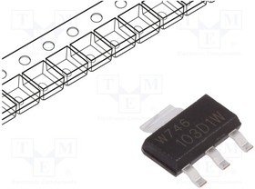 EC103D1WX, Тиристор, 400В, 500мА, 800мА, 12мкА, SOT223, Упаковка бобина,лента