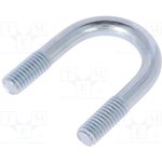 CB.6.18.37, U-bolt; B; 1; steel; zinc; Thread len: 14mm; for fixing pipes