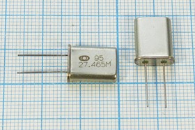 Кварцевый резонатор 27465 кГц, корпус HC49U, марка РК374МД, 3 гармоника, (27.465М)
