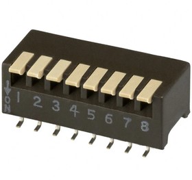 193-8MSR, DIP Switches / SIP Switches DIP switches/SIP switches, SPST, PIANO, 8 POS, SMD, T&R, OFF