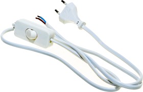 Фото 1/5 S-LRBK, Белый (сетевой кабель с плоской вилкой, выключатель,без земли, 1.5 м) 9350